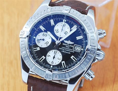 breitling chronograph evolution with leather strap|breitling a13356 price.